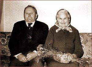 Josef Zacha se svou manželkou Annou, roz. Pejchalovou z Kameničky, při Zlaté svatbě.
